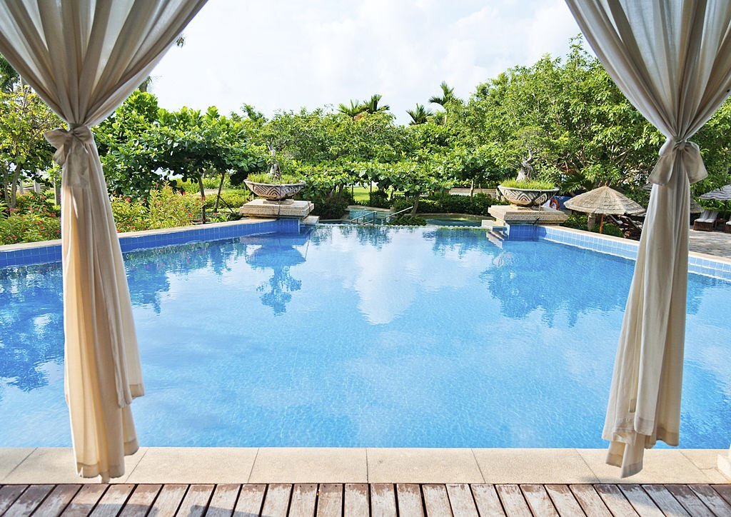 Spa center with curtains. Spa center with curtains.